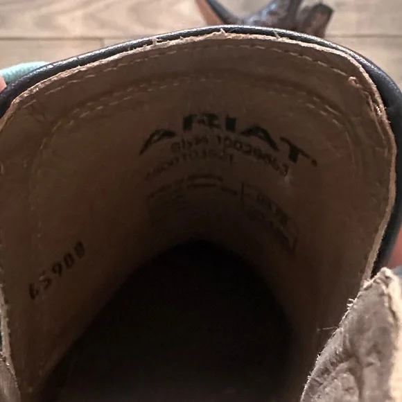 Ariat Black and Tan Embroidered Ankle Booties - Picture 4 of 4